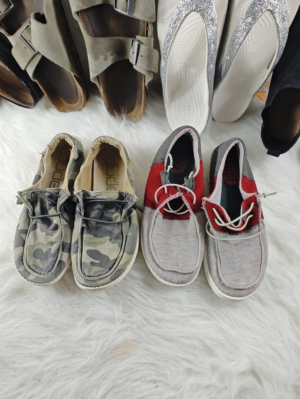 Hey Dude Wendy Varsity Crimson + Wendy Camo 2-Pair Bundle Shoes Women’s Size 7